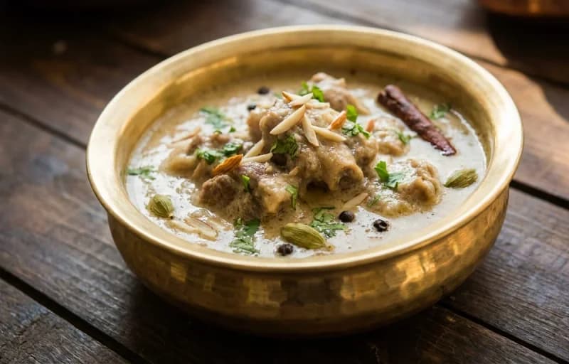 Mutton Safed Maas with Poori - Recipe 1