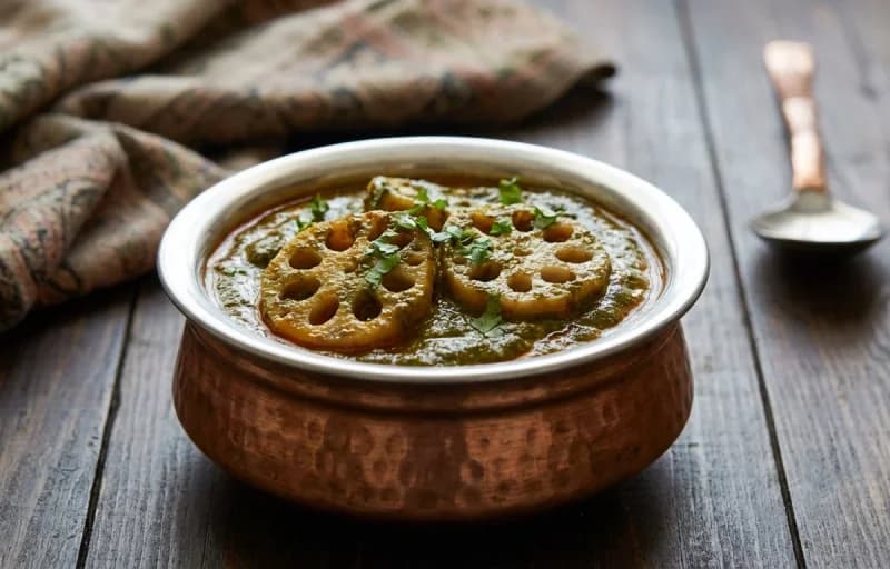 Nadir Palak, Steamed Basmati Rice and Dahi - Recipe 1