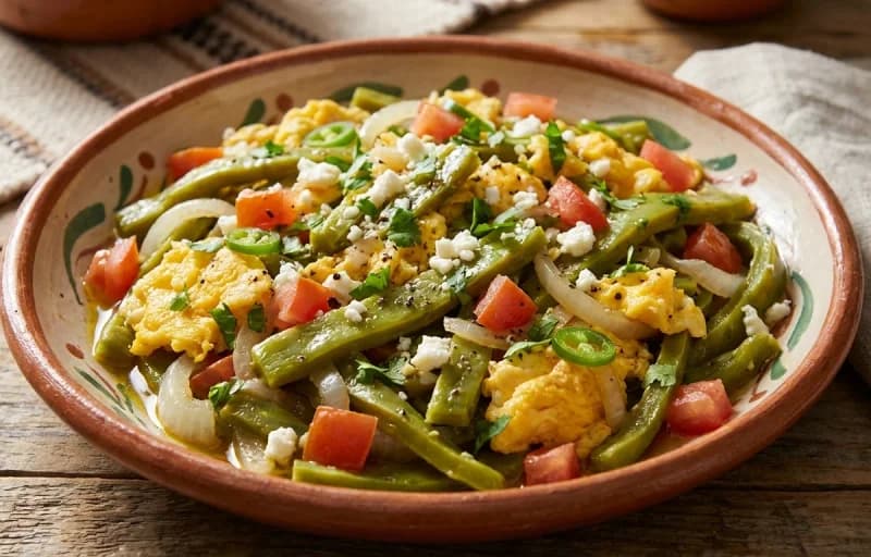 Nopales con Huevo with Tex-Mex Refried Beans - Recipe 1