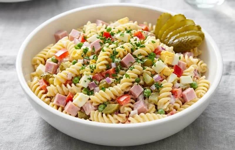 Nudelsalat, Hard Boiled Eggs and Dill Pickles - Recipe 1