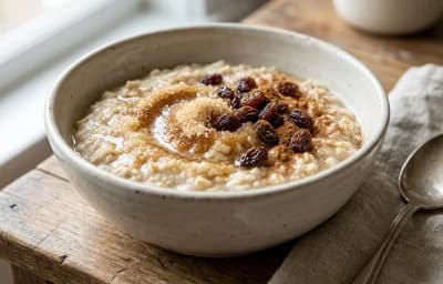 Oatmeal with Brown Sugar and Raisins