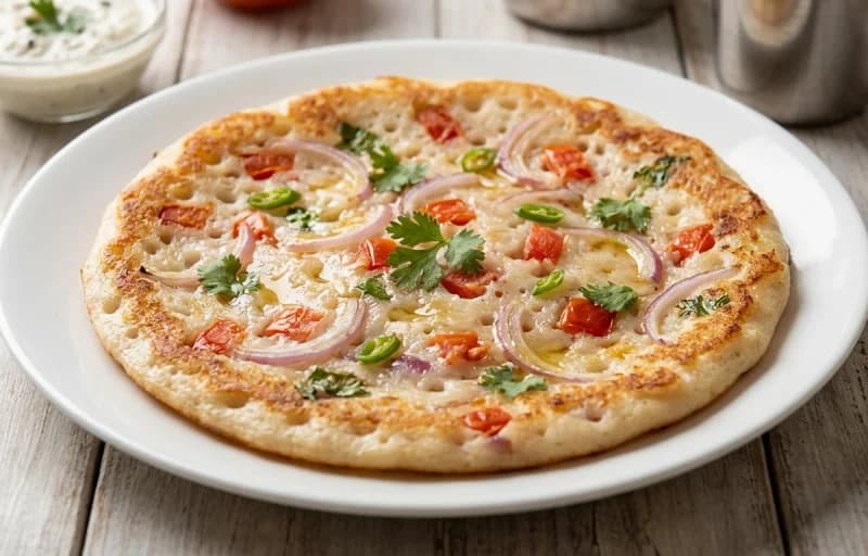 Onion Tomato Uttapam, Vegetable Sambar and Fried Egg - Recipe 1