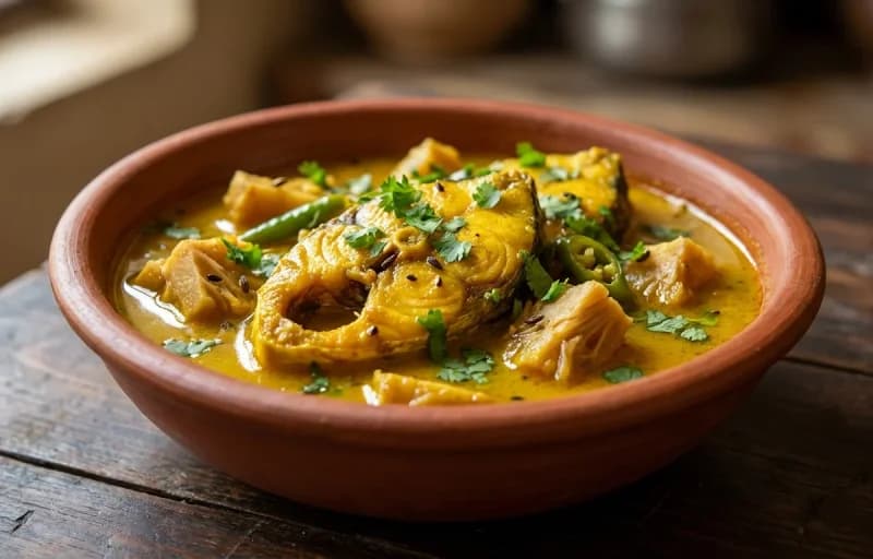 Ou Tenga Masor Anja with Steamed Basmati Rice - Recipe 1