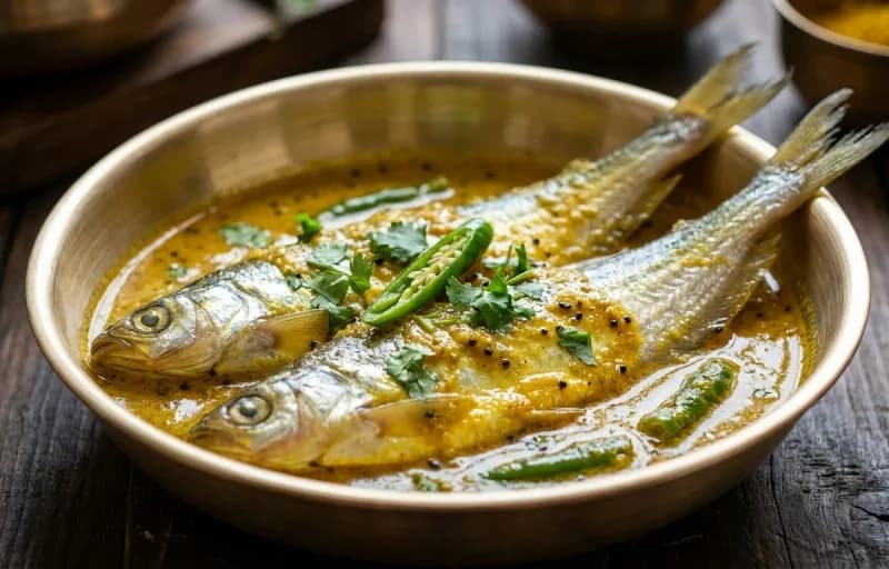 Steamed Basmati Rice, Pabda Macher Shorshe Jhal and Aloo Posto - Recipe 2