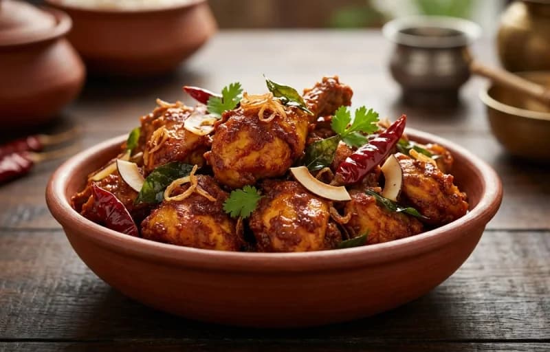 Pallipalayam Chicken Fry, Ghee Rice and Cucumber Raita - Recipe 1