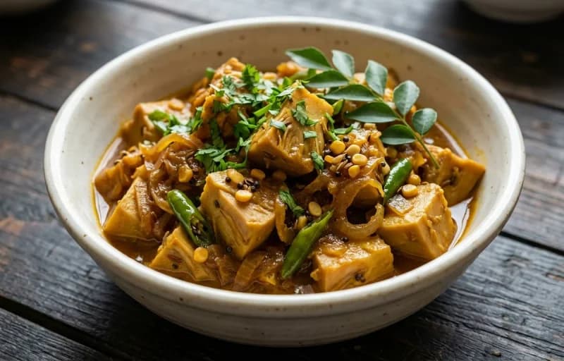 Steamed Basmati Rice, Panasa Pottu Kura and Tomato Rasam - Recipe 2