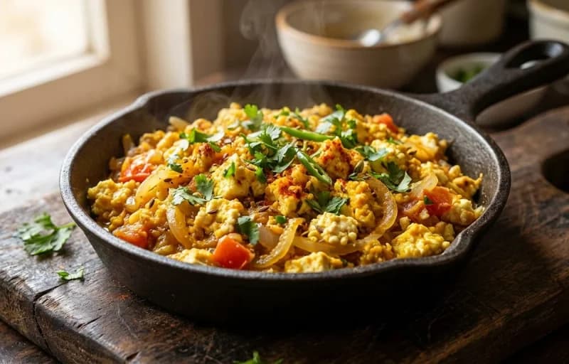 Paneer Egg Bhurji with Paratha - Recipe 1