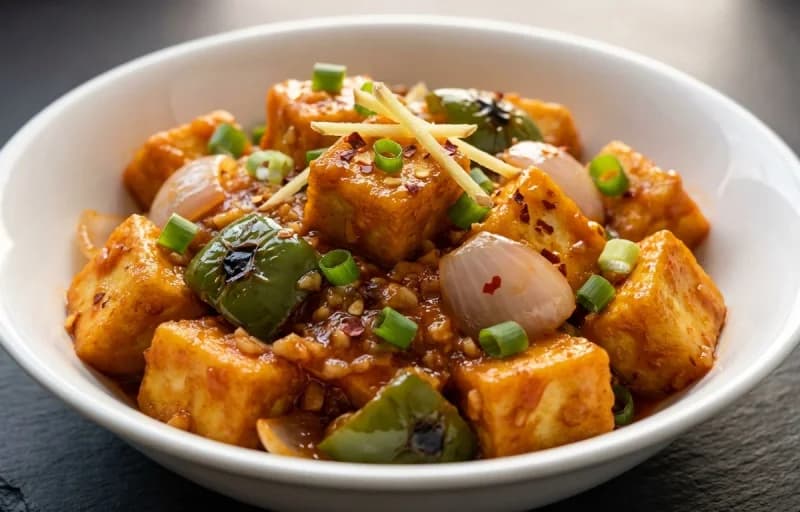 Paneer in Hot Garlic Sauce with Veg Hakka Noodles - Recipe 1