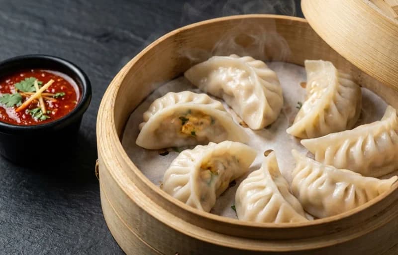 Paneer Momos with Red Chutney - Recipe 1