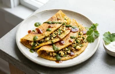 Paneer-Stuffed Moong Dal Cheela