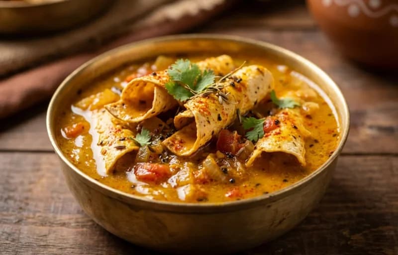 Papad ki Sabzi, Ghee Rice and Masala Omelette - Recipe 1