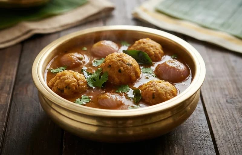 Steamed Basmati Rice, Paruppu Urundai Kuzhambu, Keerai Kootu and Curd - Recipe 2