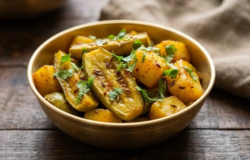 Parwal Bhujia with Roti - Recipe 1