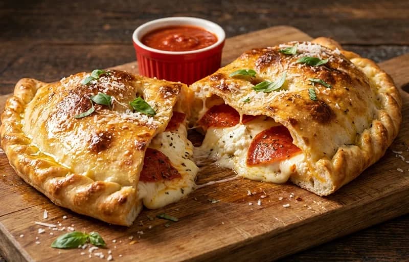 Pepperoni and Ricotta Calzone