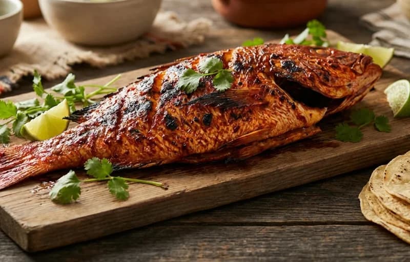 Pescado Zarandeado, Mexican Rice and Cabbage Slaw - Recipe 1