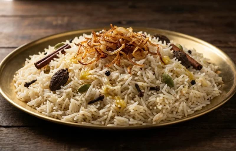 Photey waro Pulao, Sai Bhaji and Dahi - Recipe 1