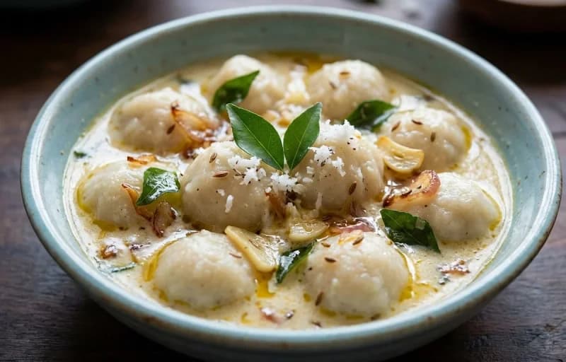 Pidi with Varutharacha Vegetable Curry - Recipe 1