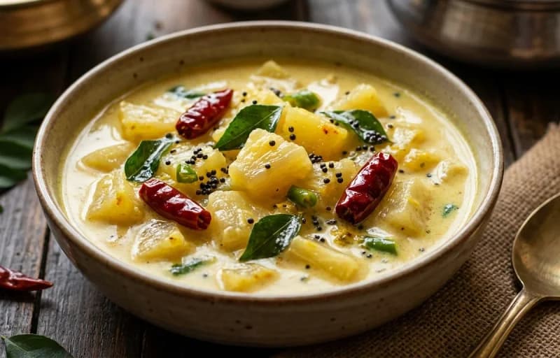 Matta Rice, Pineapple Pulissery, Beans Thoran and Pappadam - Recipe 2