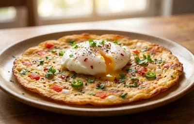 Poached Egg on Besan Cheela