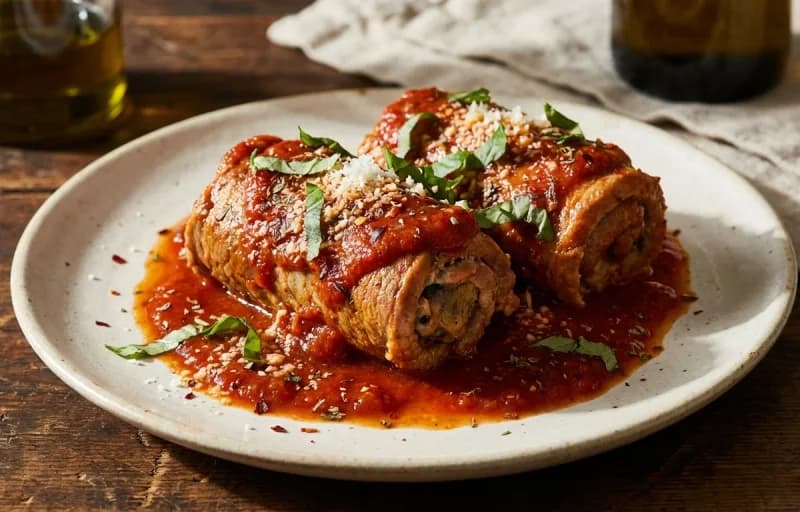 Pork Braciole, Marinara Sauce and Buttered Pasta - Recipe 1