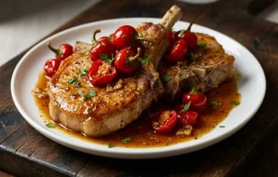Pork Chops with Vinegar Peppers