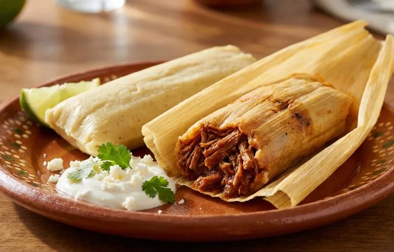 Pork Tamales, Calabacitas and Tex-Mex Refried Beans - Recipe 1
