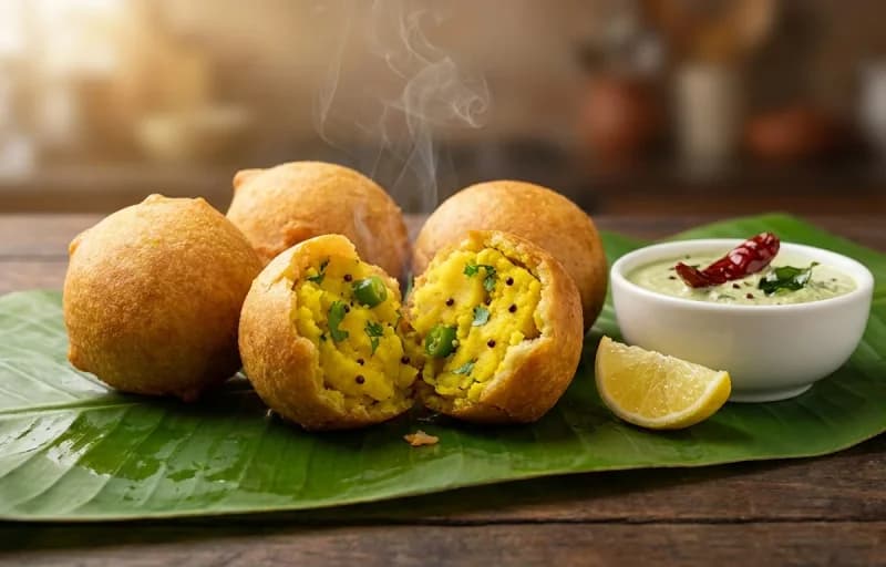 Potato Bonda with Mint Chutney - Recipe 1