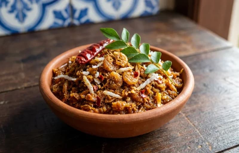 Boiled Rice, Prawn Chutney and Masala Omelette - Recipe 2