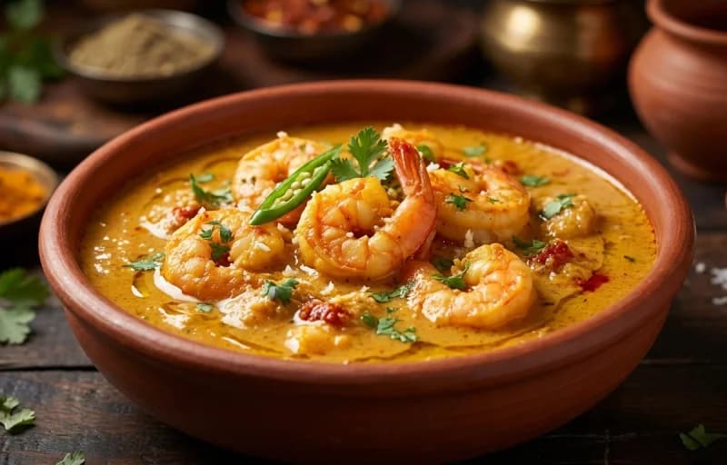 Prawns Hinga Udda with Boiled Rice - Recipe 1