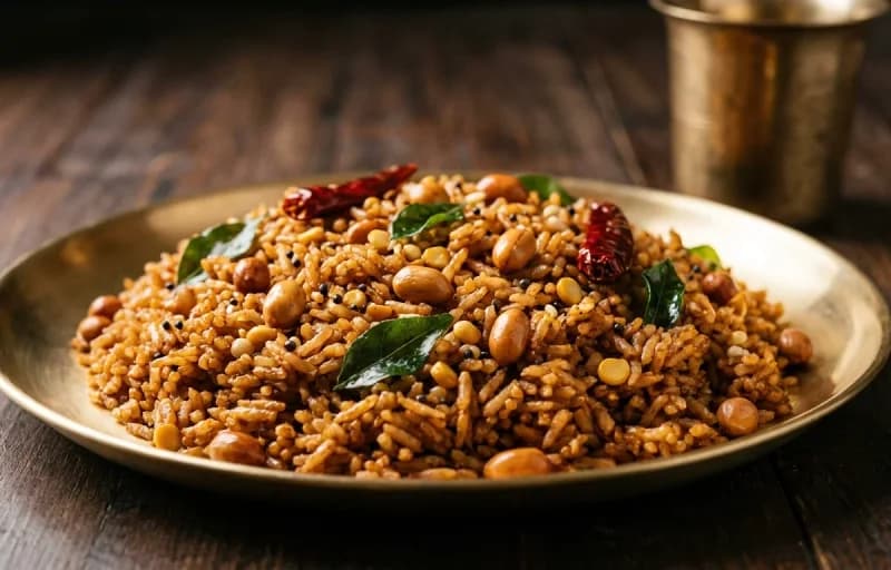 Puliyodarai, Coconut Thuvaiyal and Appalam - Recipe 1