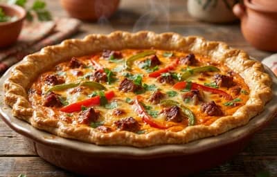 Quiche with Chorizo and Peppers