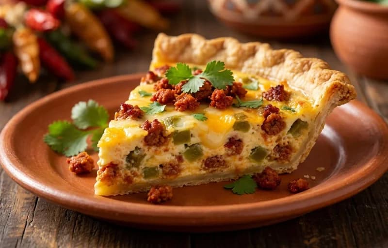 Quiche with Green Chiles and Chorizo