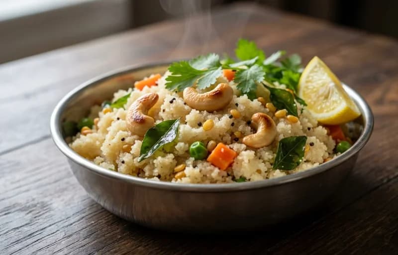 Rava Upma, Coconut Chutney and Filter Coffee - Recipe 1