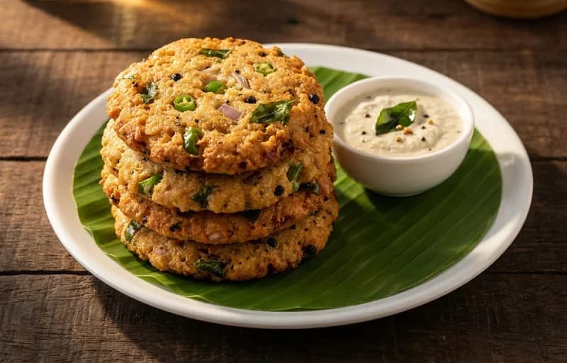 Rava Vada with Vegetable Sambar - Recipe 1