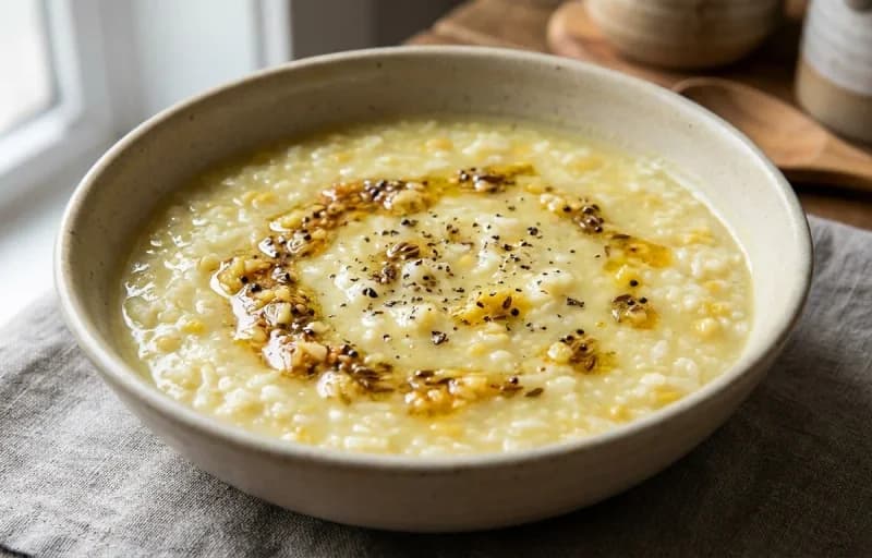 Rice Kanji, Payar Thoran and Mango Pickle - Recipe 1