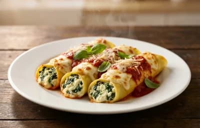 Ricotta and Spinach Manicotti