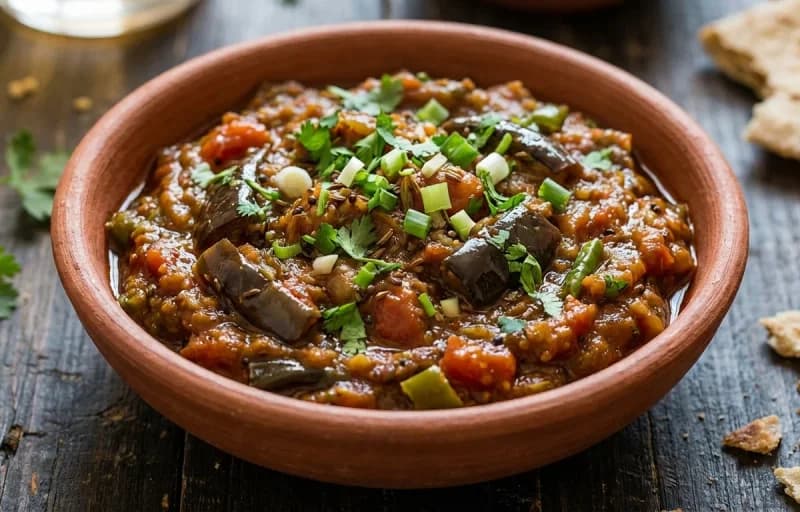 Jowar Bhakri with Ringan no Olo - Recipe 2