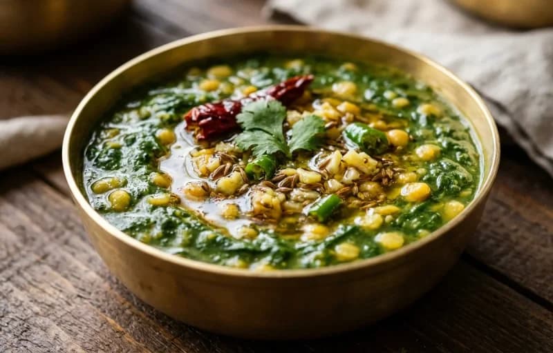 Steamed Basmati Rice, Saag Dal and Aloo Bhujia - Recipe 2