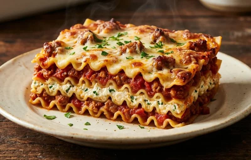 Sausage Lasagna with Garlic Bread - Recipe 1