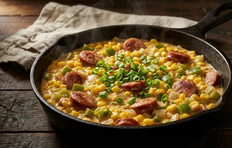 Sausage Maque Choux with Cornbread - Recipe 1