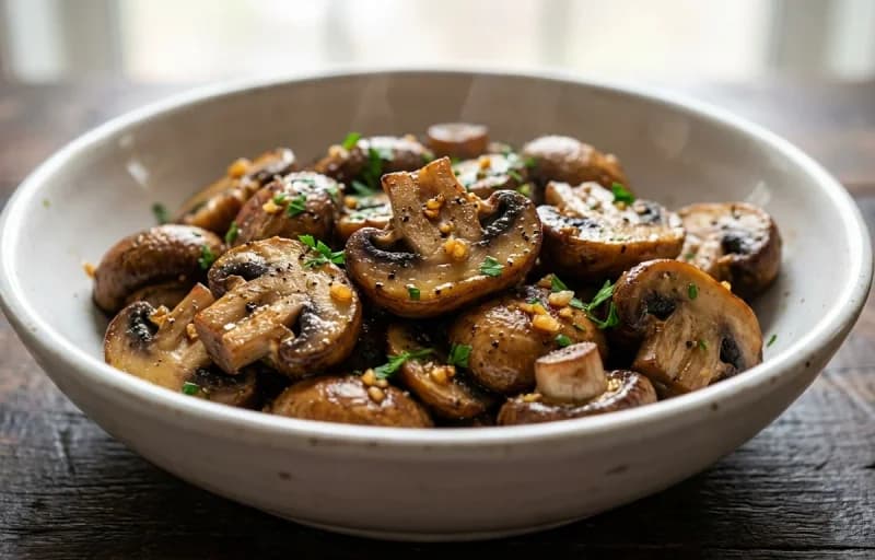 Polenta with Poached Egg and Parmesan with Sauteed Mushrooms with Garlic and Herbs - Recipe 2