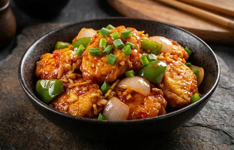 Schezwan Egg Dry with Garlic Egg Fried Rice - Recipe 1