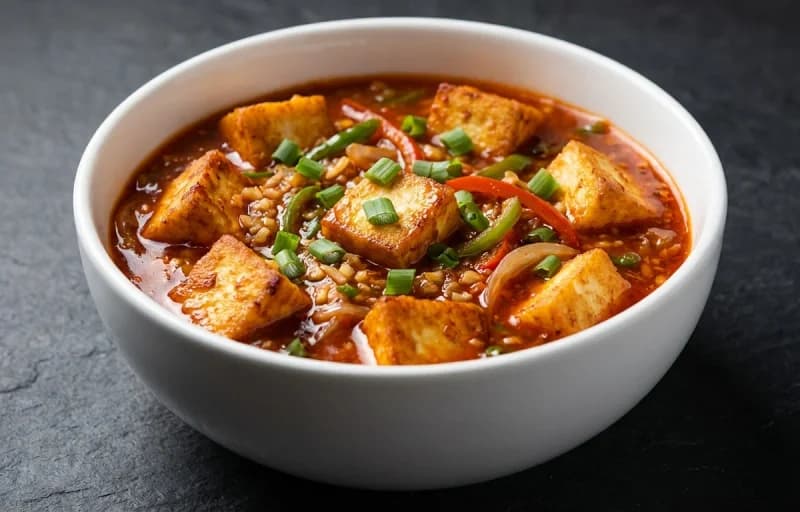 Schezwan Paneer Gravy with Veg Fried Rice - Recipe 1