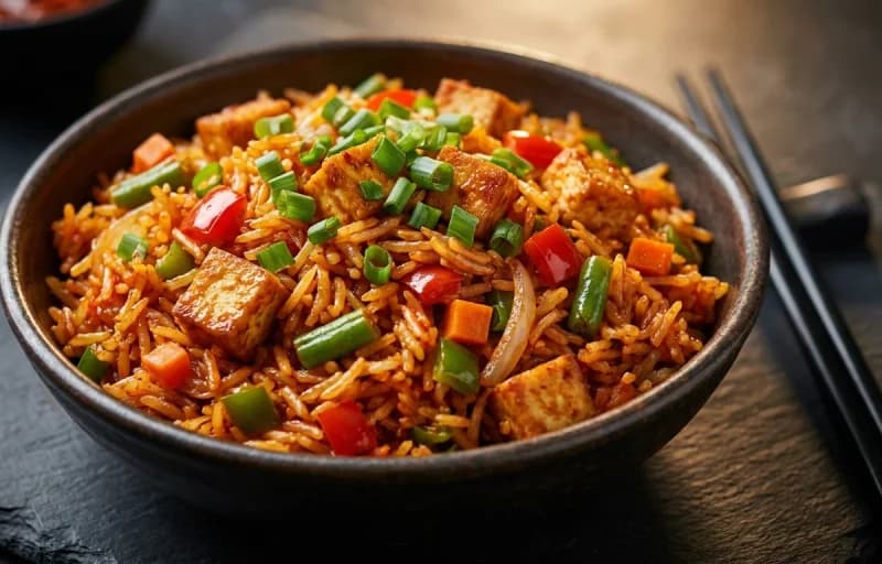 Schezwan Tofu Fried Rice