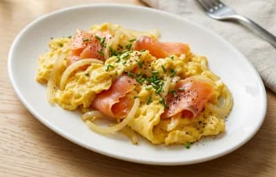 Scrambled Eggs with Lox and Onions