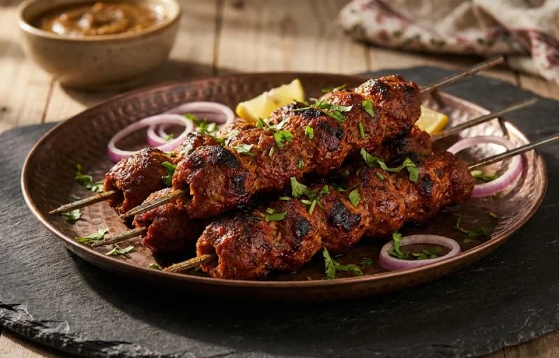 Seekh Tujji, Lavasa Bread and Walnut Chutney - Recipe 1