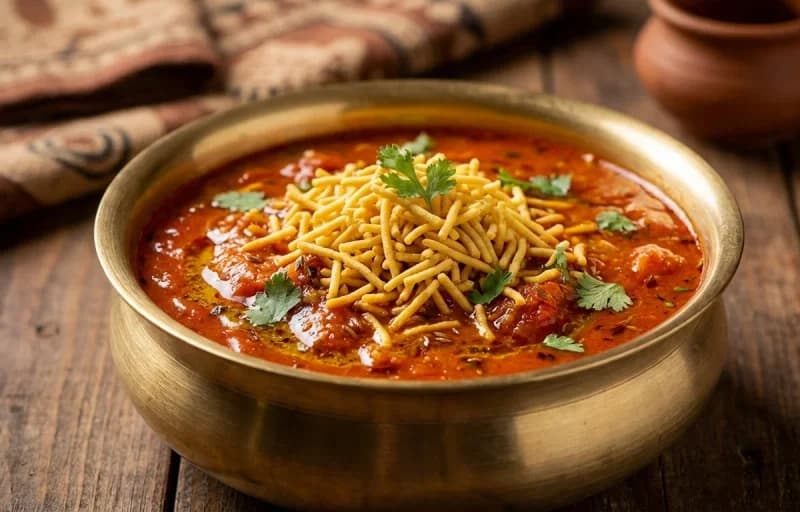 Chapati with Sev Tamatar ki Sabzi - Recipe 2