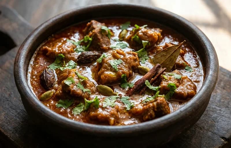 Seyal Gosht, Jowar Bhakri and Dahi - Recipe 1