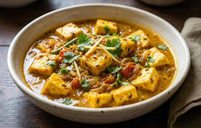 Seyal Paneer, Phulka and Kachumber Salad - Recipe 1