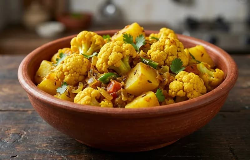 Seyal Phool Patata with Phulka - Recipe 1